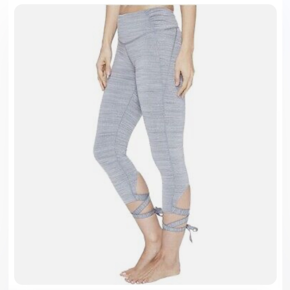 NEW Manduka Yoga Flux Tight Tie Up Legging in Dark Grey Heather